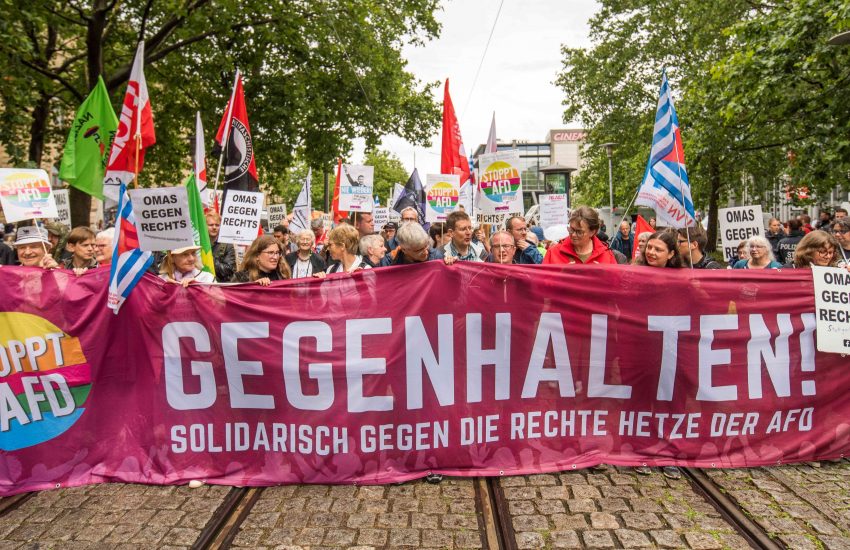 Protest gegen den Parteitag der #noAfD in Magdeburg