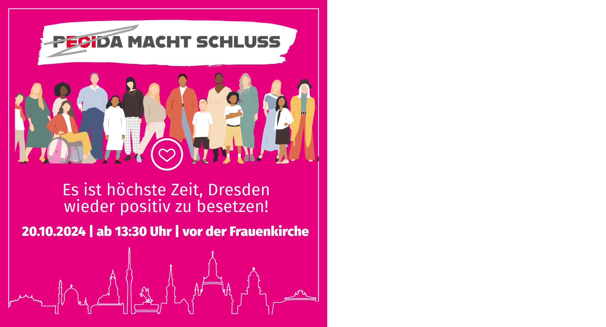 Sharepic zur Gegendemo "PEGIDA MACHT SCHLUSS!"