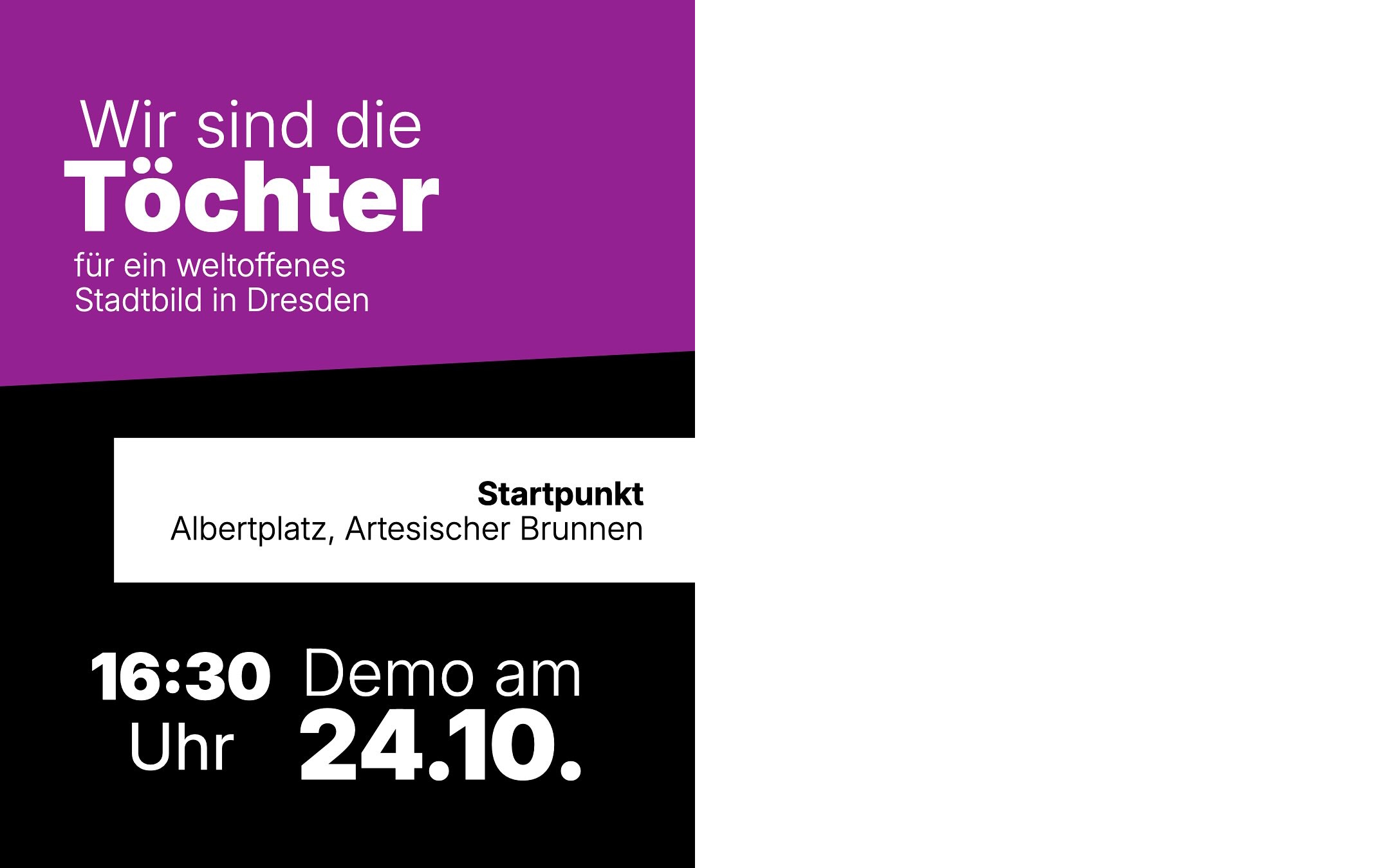 Aufruf zur Demo am 24.10.2025 in Dresden unter dem Motto "Wir sind die Töchter!"