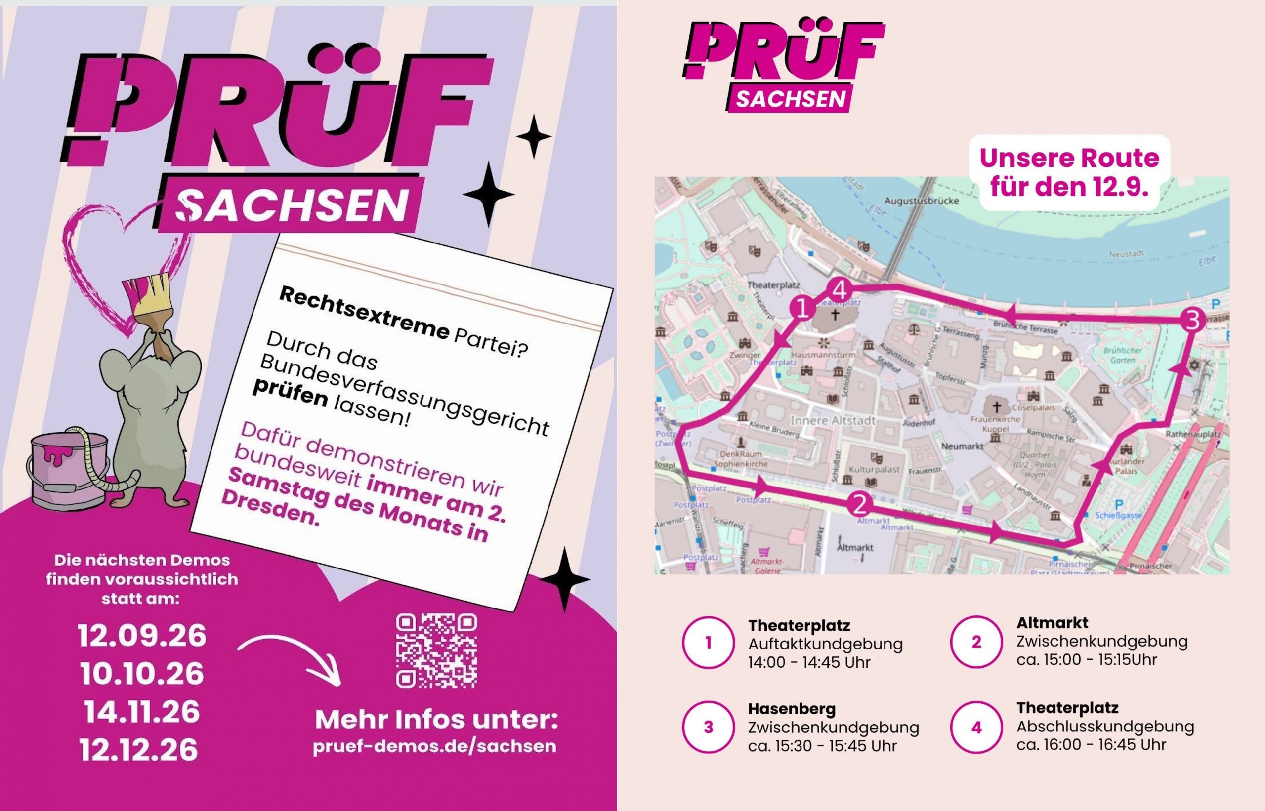 PRÜF-Demo am 12. September in Dresden als Laufdemo, Start 14 Uhr am Theatherplatz