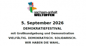 Aufruf zum Demokratiefestival am 5. September 2026 in Magdeburg