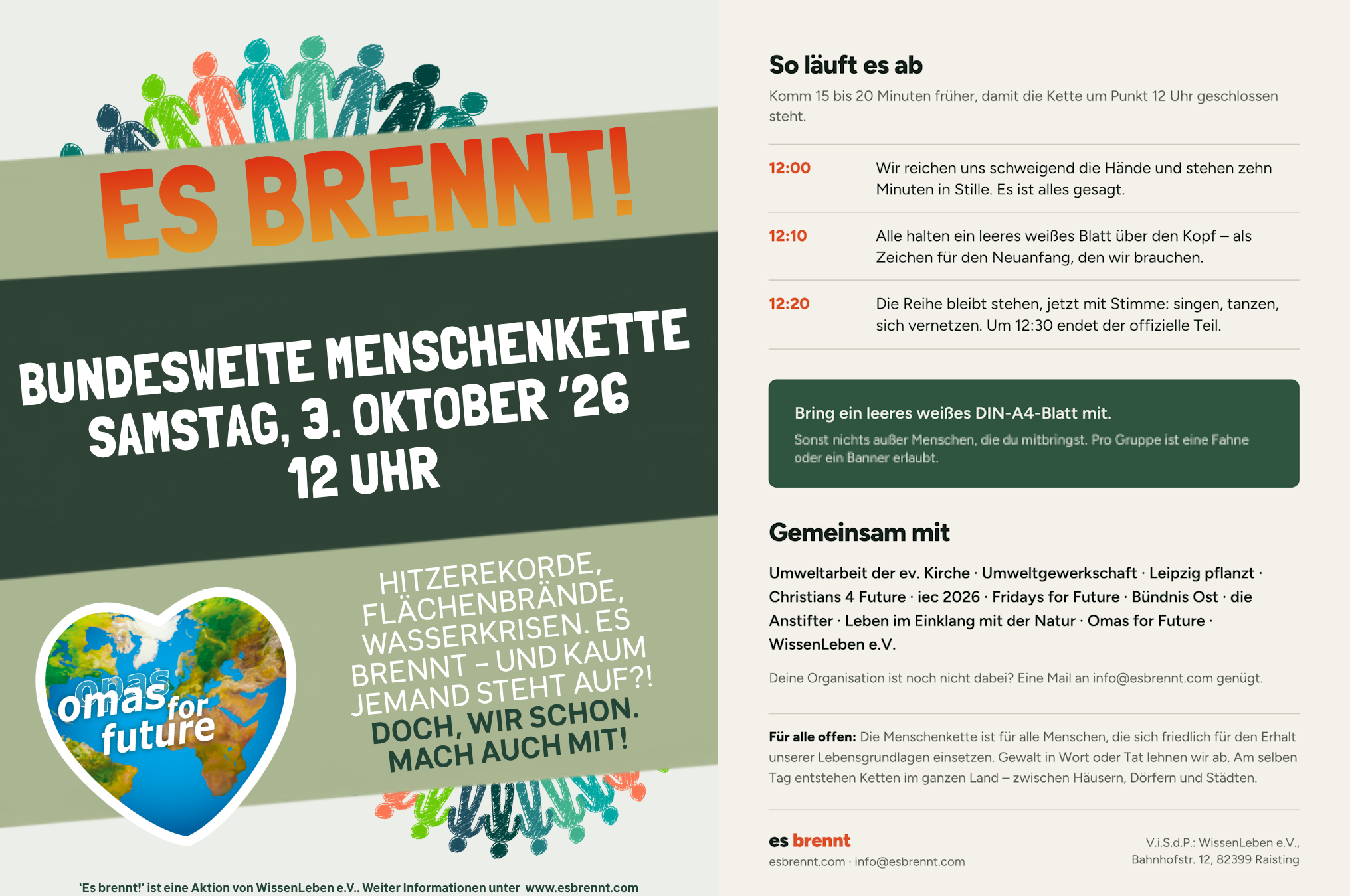 es brennt: Menschenketten überall im Land